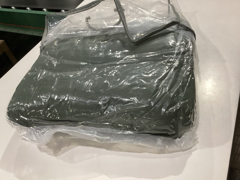 Condition photo showing Good Condition for cozytide olive green queen comforter set(90"x95"),cotton pinch pleated dark green bedding set,3 pieces soft lightweight fluffy bedding comforter set for all season queen 90x95 2-olive green