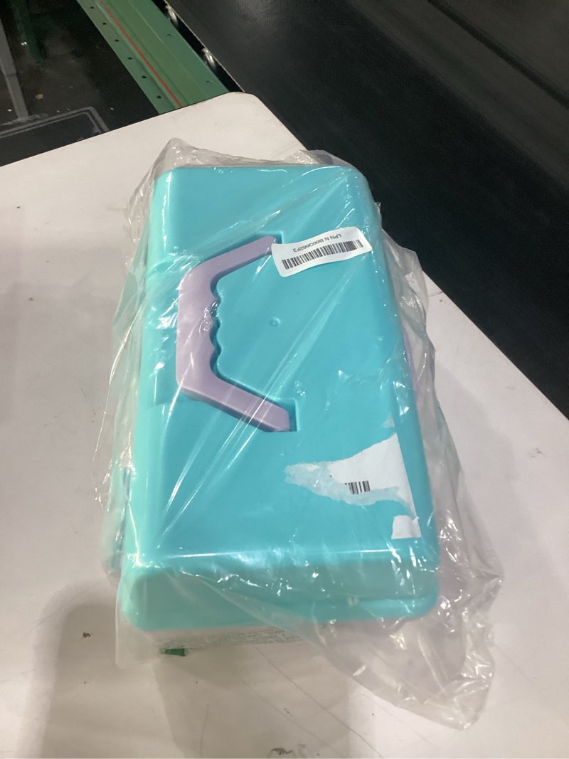 Condition photo showing Good Condition for 12in 3-Layer Plastic Craft Organizers and Storage, Portable Folding Tackle Box with Handle & Adjustable Dividers, Multipurpose Case for Sewing, Art Supplies, Medicine, Tools (Purple Blue)