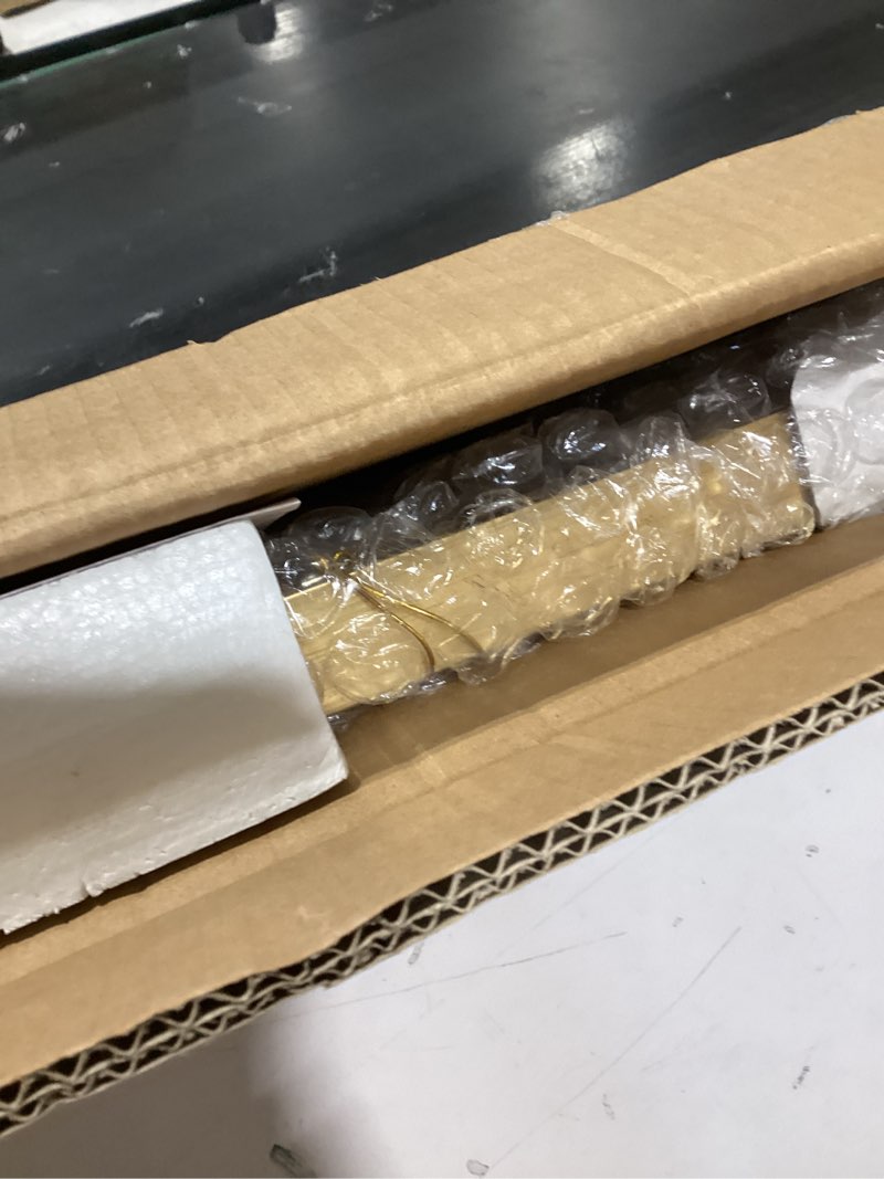 Condition photo showing New/Like New for Kate and Laurel Calter Framed Decorative Magnetic Bulletin Board with Classic Glam Cararra Marble Design, 21.5x27.5, Gold