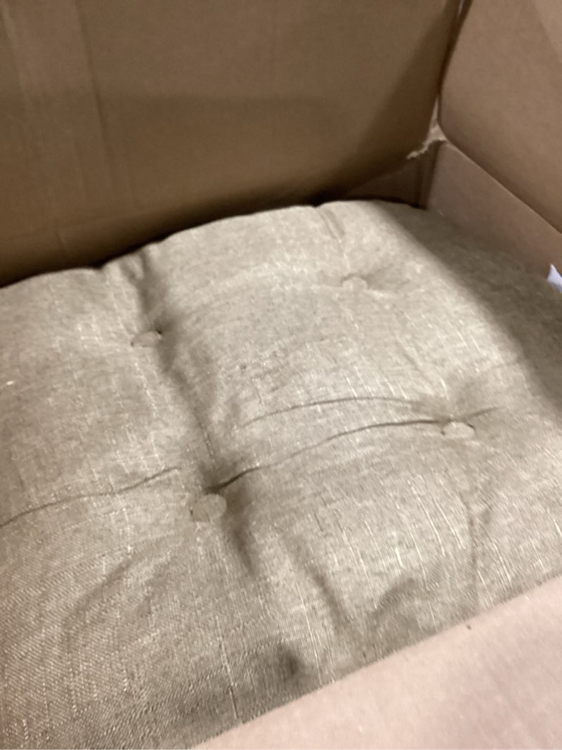 Condition photo showing Good Condition for Quilmfoam 16.5"x15.5" Kitchen Chair Cushions Set of 4 for Dining Chair, Soft Tufted Non-Slip Memory Foam Seat Cushion with Ties for Indoor Kitchen Dining Furniture, Khaki Khaki 4 Count (Pack of 1)