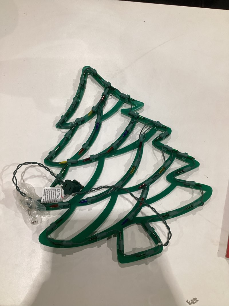 Condition photo showing Good Condition for Christmas Tree Lighted Window Decoration - Large Sturdy Frame & Size