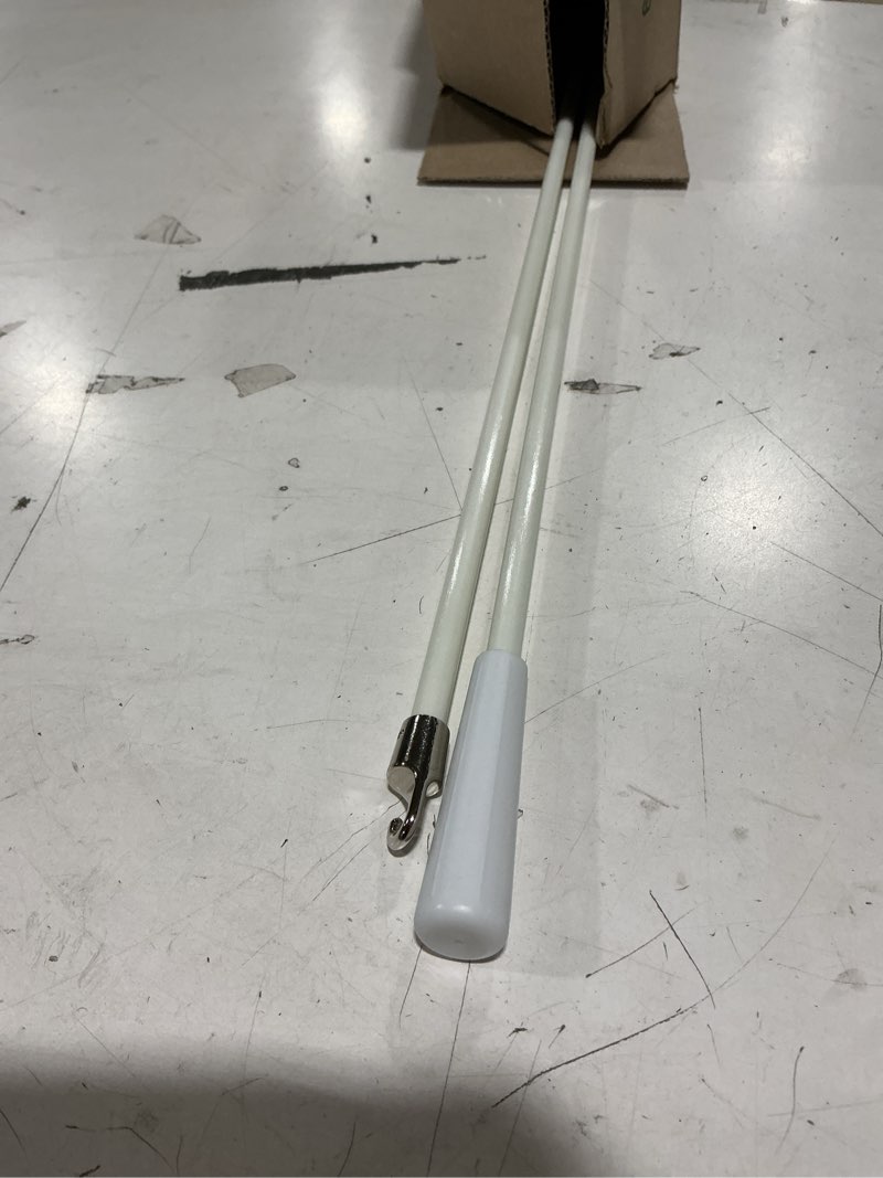 Condition photo showing Good Condition for 2-pack 36 inch white fiberglass vertical blind wand replacement durable tilt control rod with hook & handle replacement parts for vertical blinds & window shades white 36in