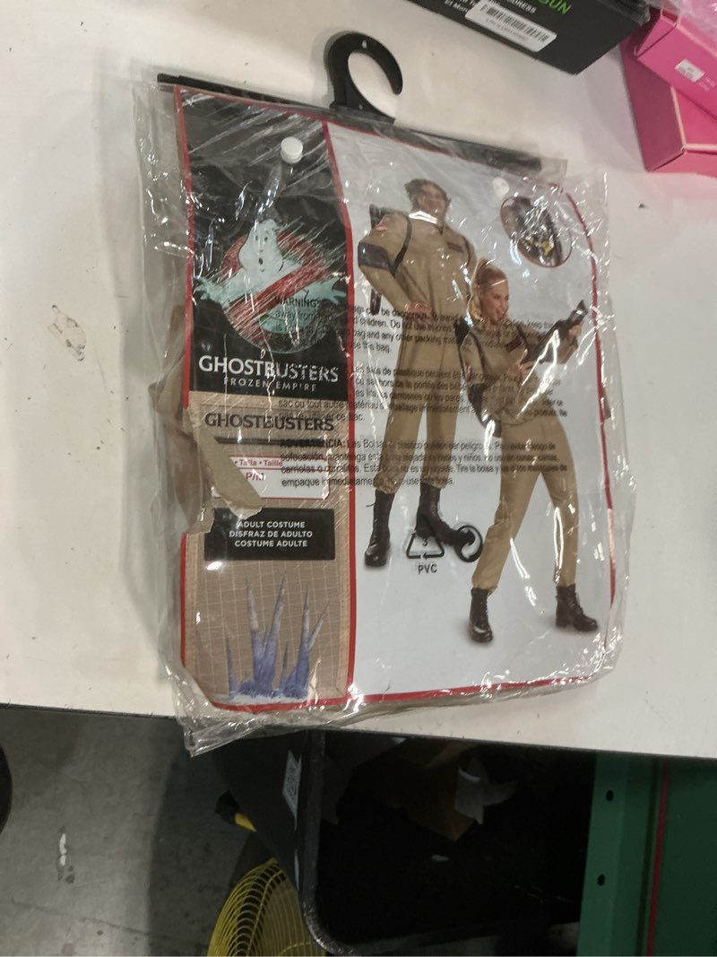 Condition photo showing New/Like New for disguise adult ghostbusters adult costume, offiical ghostbusters frozen empire halloween costume jumpsuit adult s/m ghostbusters