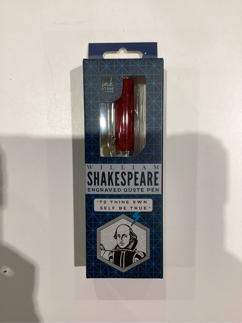 Condition photo showing New/Like New for Inkstone William Shakespeare Engraved Inspirational Quote Pen - To Thine Own Self Be True. - Literary Gifts for Writers Authors Readers Actors Librarians English Teachers