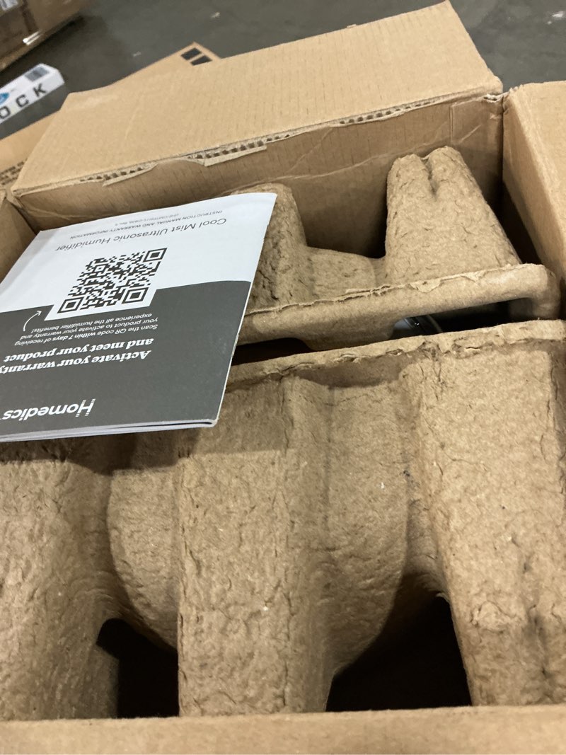 Condition photo showing Good Condition for Homedics Ultrasonic Humidifier - Large Deluxe Air Humidifiers for Bedroom, Plants, Office - Top-Fill 1.47-Gallon Tank, Cool Mist, Essential Oil Pads and Built-In Timer, 3 Speed Settings, White