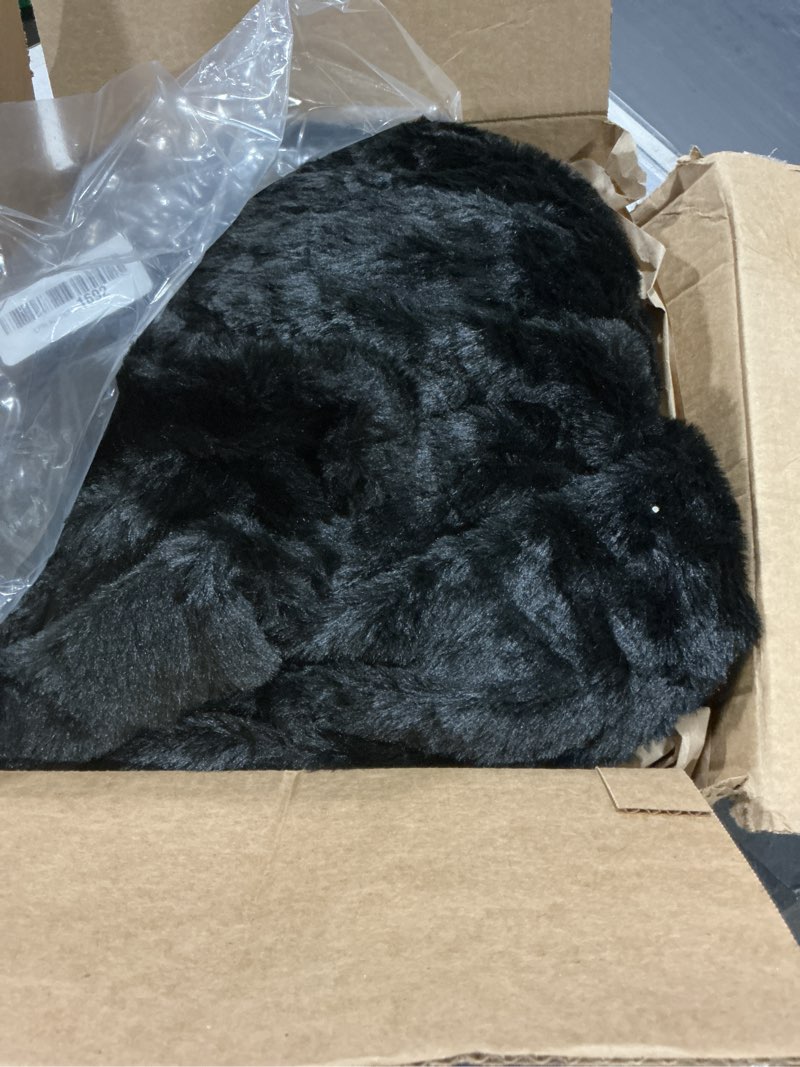 Condition photo showing Good Condition for bcu bean bag chair cover ultra soft fluffy faux fur beanbag cover plush living room chairs cover for adults and kids, black large black