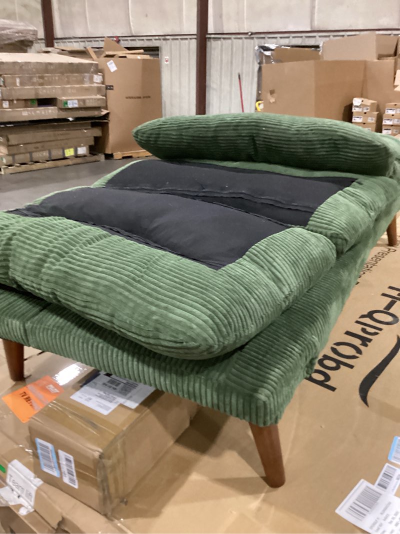 Condition photo showing As Is for Geen corduroy futon (no product info)