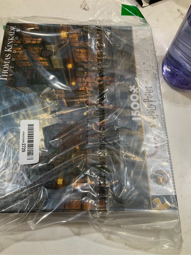 Condition photo showing Good Condition for ceaco - thomas kinkade studios harry potter diagon alley 1500 piece jigsaw puzzle with bonus poster