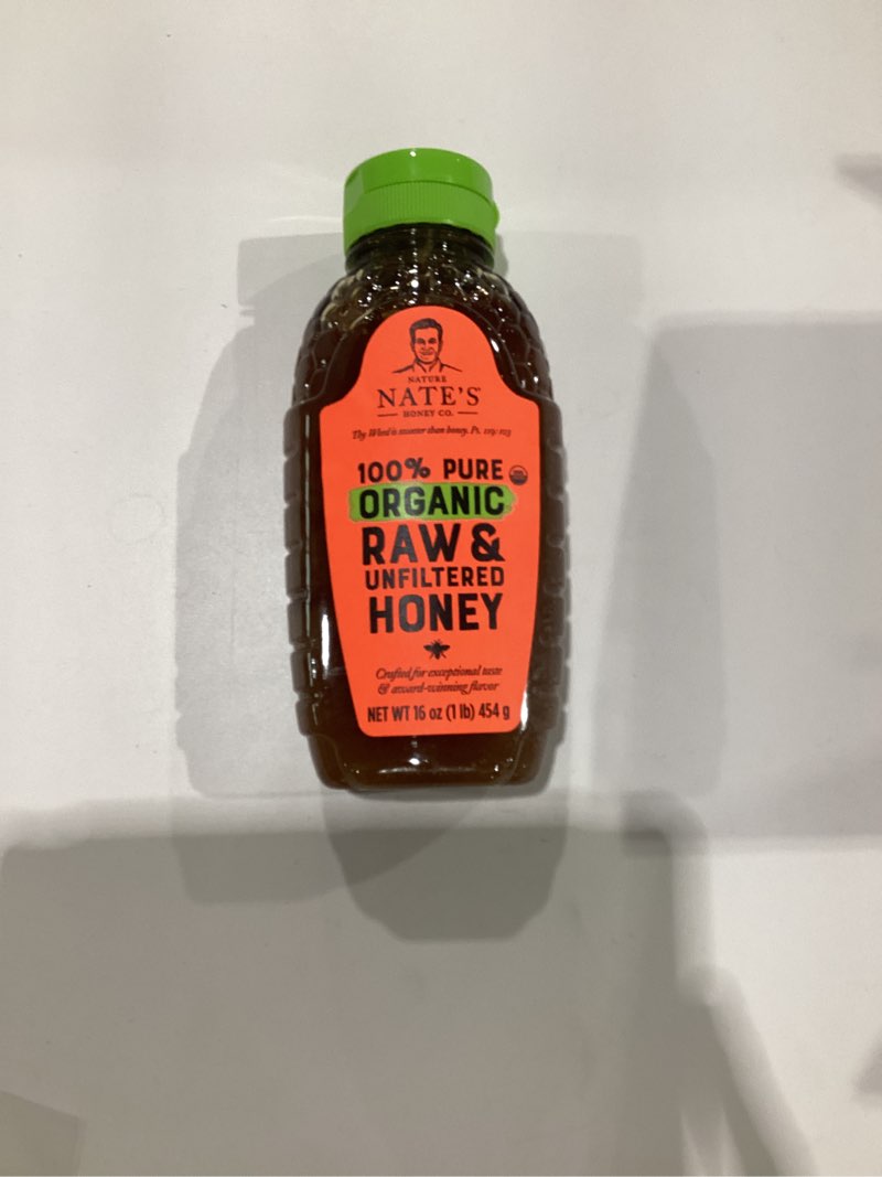 100% pure organic raw and unfiltered honey