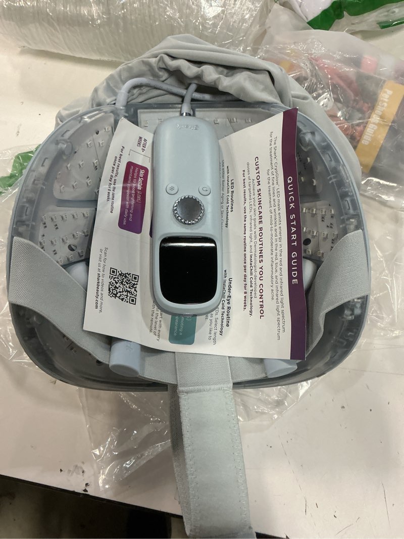 Condition photo showing Good Condition for shark cryoglow led face mask with under-eye cooling, anti-ageing & blemish repair, red & blue led, infrared light therapy, usb-c, remote control, storage bag, blue frost, fw312