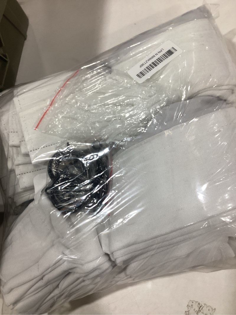 Condition photo showing New/Like New for 90 Inch Linen Blackout Curtains Pinch Pleated for Living Room Thermal Noise Reduction Two Layer 100% Black Out Curtains with Liner Back Tab Pinch Pleat Rings Hooks Window Drapes Track Ivory Beige White 40"W x 90"L (Pack of 2)