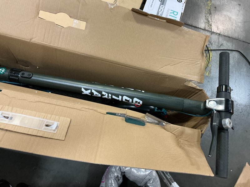 Condition photo showing As Is for gotrax electric scooter for adult, 350/500w motor, max 18/38 mile and 20mph speed,10" pneumatic tire, 36v/48v big battery all aluminum body, large led display foldable commuting e scooter for adult