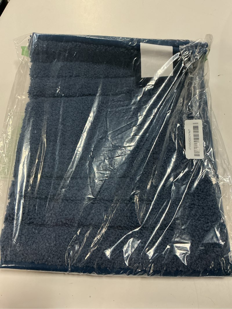 Condition photo showing New/Like New for dexi bath mats bathroom rug, 32x20 non slip bathroom rugs washable, absorbent bathmat quick dry for shower floor sink, navy blue 1'8" x 2'8" (rectangular) navy