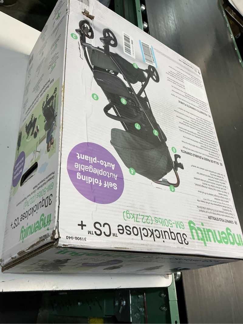 Condition photo showing New/Like New for Ingenuity Ingenuity 3Dquickclose CS+ Compact Fold Stroller – Lightweight Stroller with Oversized Canopy, Extra-Large Storage and Compact Fold, Forest