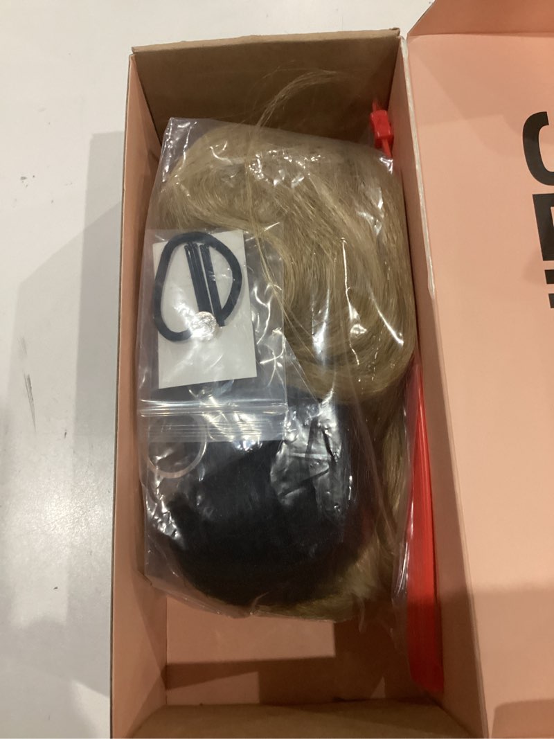 Condition photo showing As Is for SEIKEA Cheer Ponytail Hair Piece, 100% Super Protein Fiber Straight Cheerleader Hairpiece Lightweight Silky Smooth Fluffy 18" Ponytail Extension for Cheerleader Competition, Dance Blonde