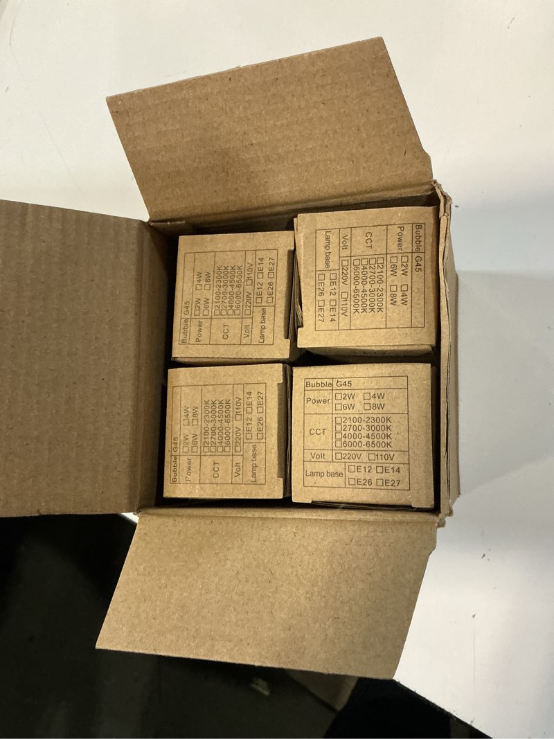 Condition photo showing Good Condition for lxcom lighting e14 4w led filament bulb dimmable vintage edison candle light bulb 4 pack 2700k warm white g45 clear glass globe lamp 400lm 40w equivalent, ac 110v 4 count (pack of 1)