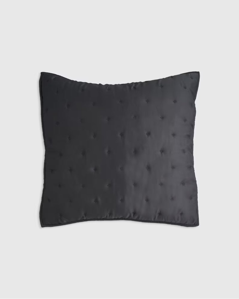 Quince Bamboo Dream Quilted Euro Sham single charcoal 26X26