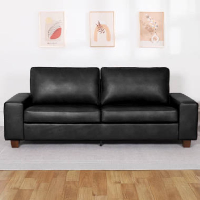 Bobur 81" Faux Leather Flared Arm Removable Cushion Sofa