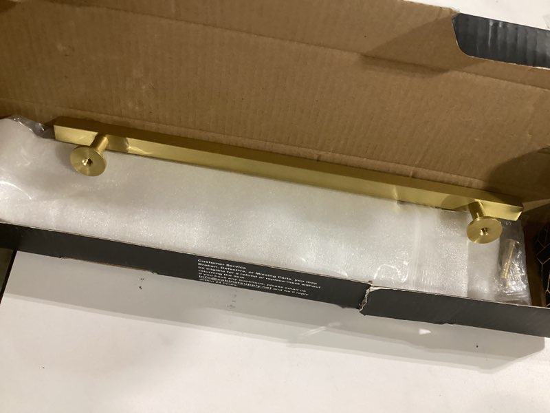 QOGRISUN 2-Pack Solid Brass Cabinet Handles, Gold Square T Bar Cabinet Pulls,8-3/4 Inch Hole Center 