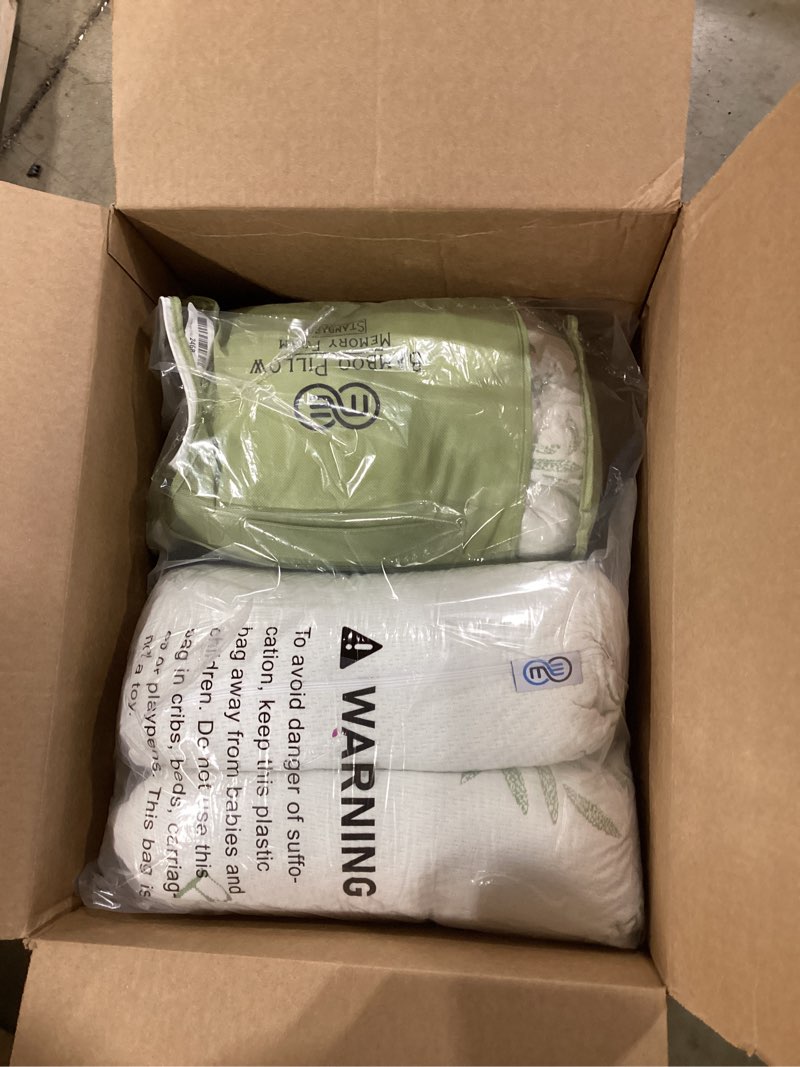 omeo 2 pack king size rayon derived from bamboo pillow for sleeping shredded memory foam bed pillows