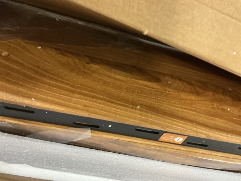 Condition photo showing Good Condition for Realgulf Floating Shelves Set of 2, Solid Elm Wood Wall Shelves 24 Inch - Invisible Bracket Mount for Living Room, Bedroom, Kitchen, Bathroom - Natural Natural Elm Live Edge, 24"L, 2Packs