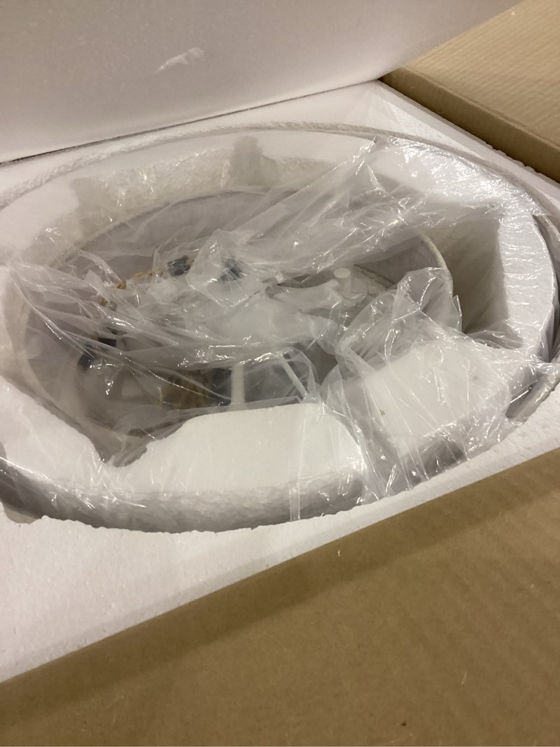 Condition photo showing Good Condition for Plug in Pendant Light, 2-Tier Drum Linen Pendant Light with 15ft Hemp Rope Cord, E26 On/Off Switch, 18" Plug in Hanging Chandelier for Dining Room Kitchen, Includes Bulbs