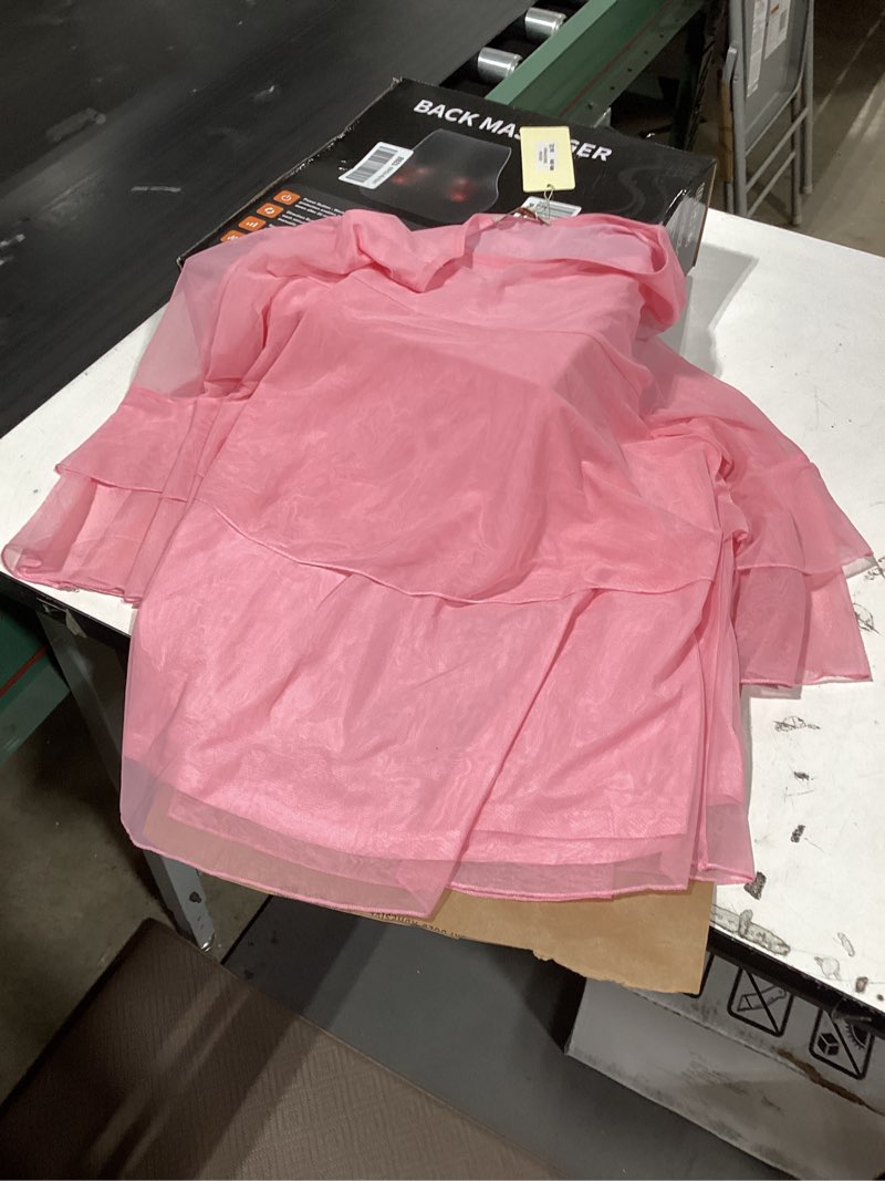Condition photo showing Good Condition for bebonnie womens dressy sparkly peplum tops 3/4 sleeve ruffles elegant evening flowy blouses pink large