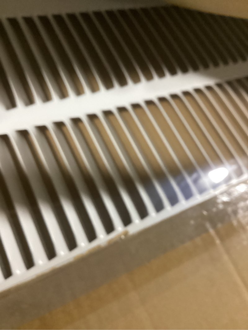 Condition photo showing As Is for fits 16x32 duct opening | steel return air grille by handua | vent cover grill for sidewall and ceiling | white | hvac cold air intake grille | outer dimensions: 17.75"w x 33.75" 1 16"w x 32"h [duct opening]