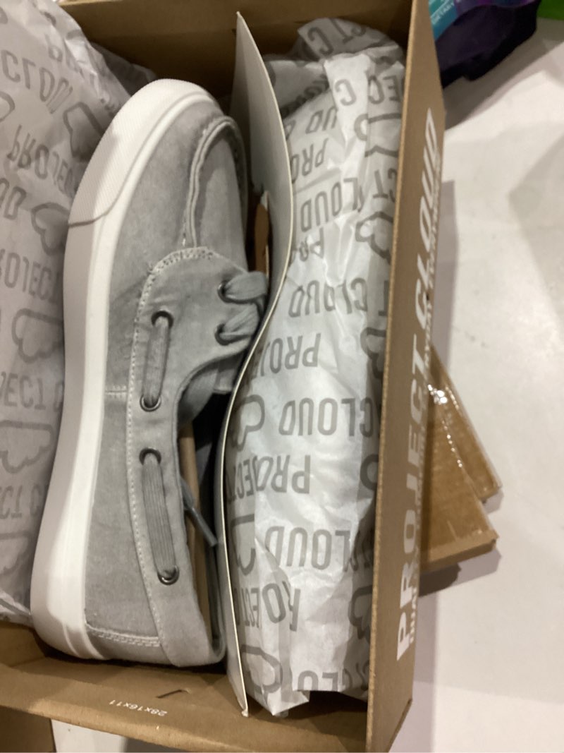 Condition photo showing New/Like New for Project Cloud Sneakers for Women - Memory Foam Spring Shoes for Women Footwear - Slip-On Boat Shoes - Non Slip Fashion Sneakers - Lightweight Loafers (Seasalt, Gray, 7)