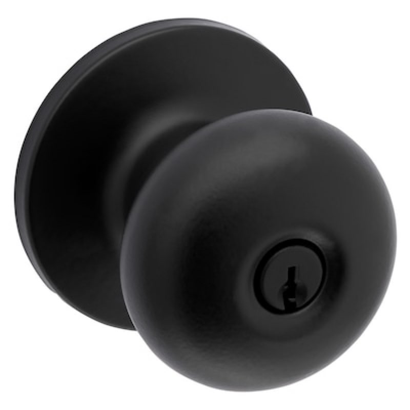 reliabilt baron matte black exterior keyed entry door knob