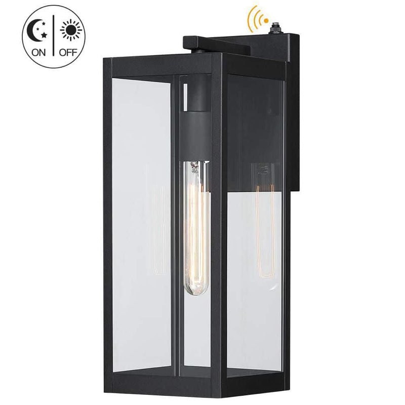 TRUE FINE Trevot 1-Light 16.5 in. Black Outdoor Wall Lantern Light