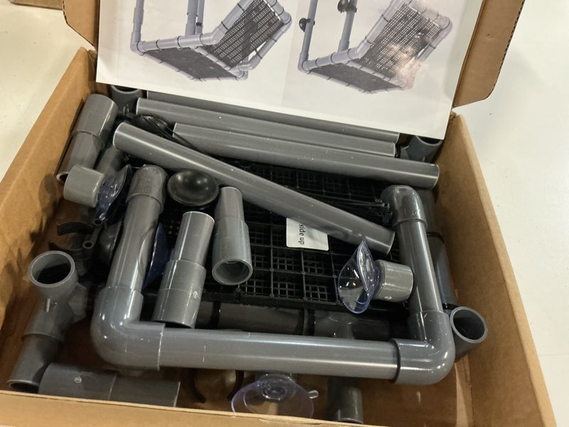 Condition photo showing Good Condition for large turtle basking platform for aquatic turtles, sturdy standing turtle dock with non-slip ramp, red ear slider tank accessories for 25/29/40/55 gal, gray/black basking platform 10.8" w × 7.7" d