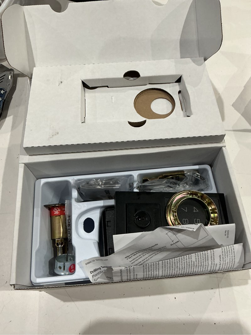 Condition photo showing As Is for kwikset 270 smartcode matte black metal electronic touch pad deadbolt