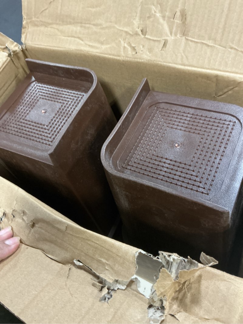 Condition photo showing Good Condition for 8 inch bed risers adjustable furniture risers - heavy duty non-slip lift supports for beds/couches/sofas, durable square design with creates storage space (8 pack brown, l8 lnch) l8 inch 8 pack brown