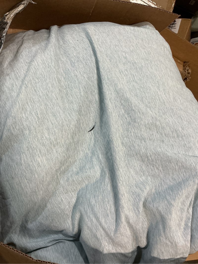 Condition photo showing As Is for Bedsure Full Comforter Set - Light Blue Full Size Comforter, Soft Bedding for All Seasons, Cationic Dyed Bedding Set, 3 Pieces, 1 Comforter (82"x86") and 2 Pillow Shams (20"x26"+2") Full 19 - Light Blue