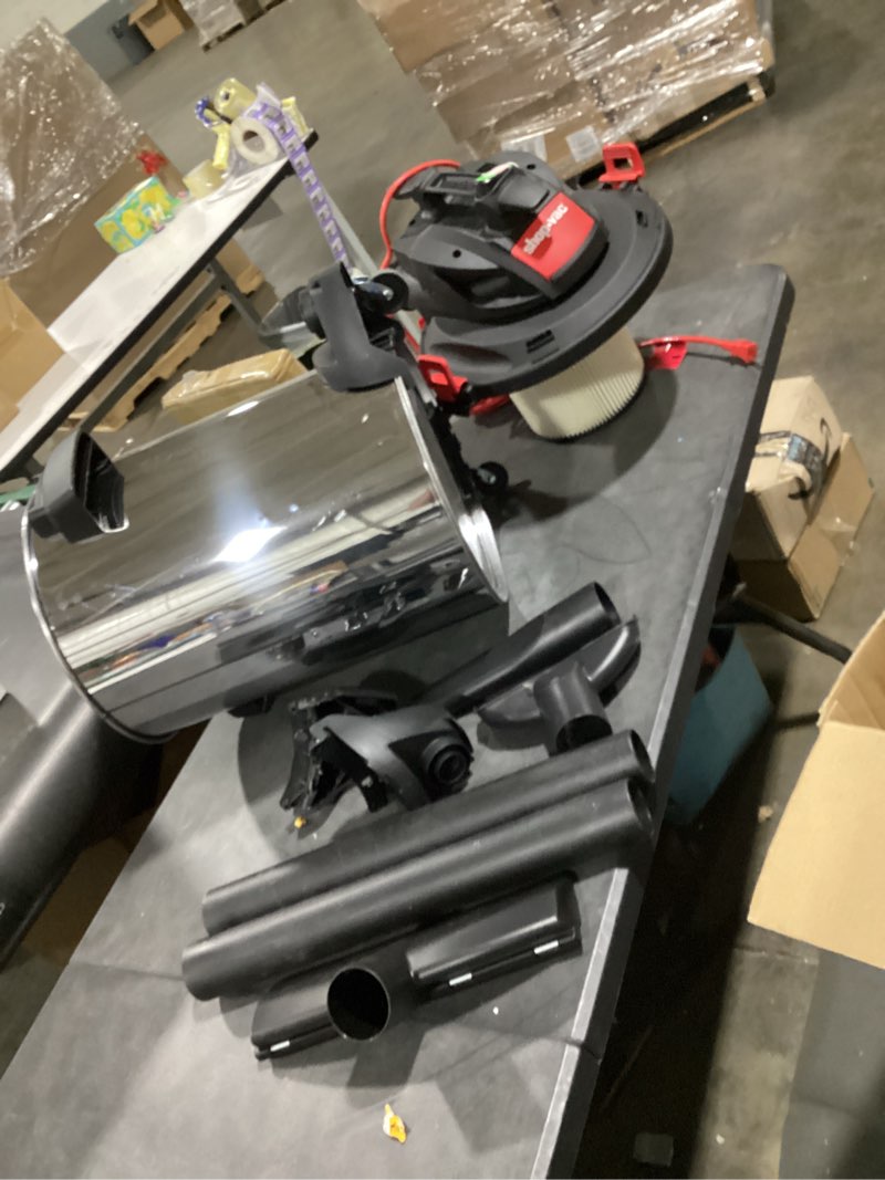 Condition photo showing As Is for shop-vac 12-gallon 6.5 hp corded wet/dry shop vacuum with accessories included