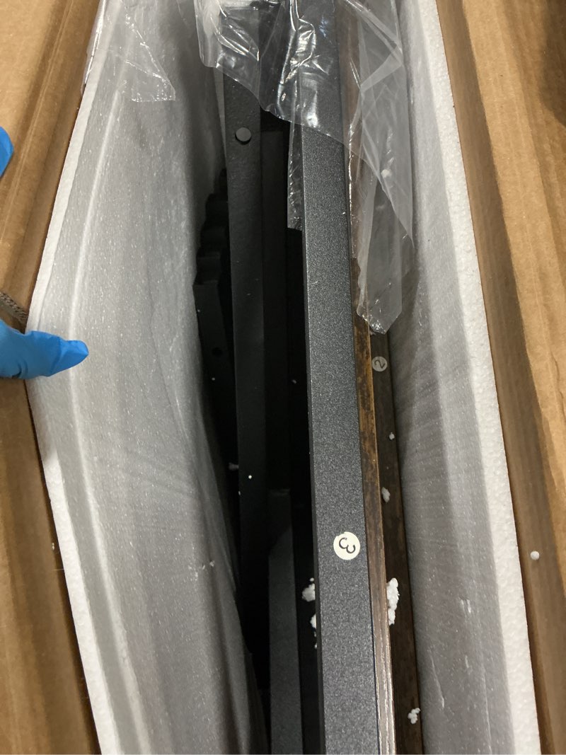 Condition photo showing As Is for Large 23.6 x 23.6 Inches Printer Stand with 3 Tiers, Height Adjustable Storage Shelf, Rolling Printer Cart with Industrial Wheels - Rustic Brown Home Office Printer Table 3-Tier