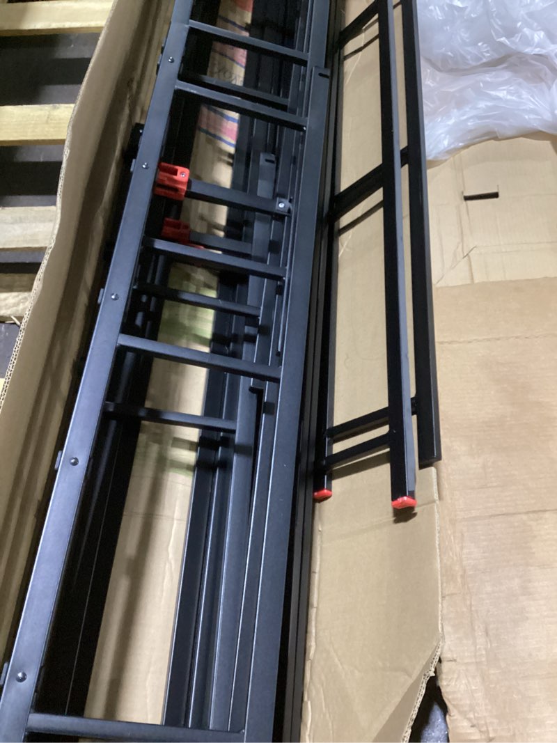 Condition photo showing As Is for similar  to photo , possibly  incomplete  diiyiv king bed frame-classic metal platform bed frame,mattress foundation with steel slat support,under foundation storage,no box spring needed, easy assembly, king size king classic