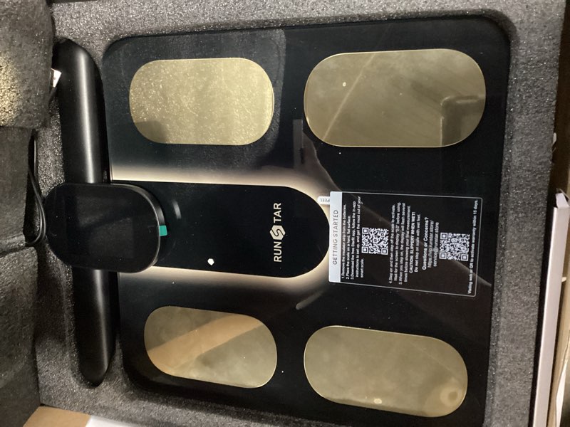Condition photo showing Good Condition for RunStar Smart Scale FSA&HSA Eligible, 8 Electrodes Digital Bathroom Scale for Body Weight and Fat, BMI, Muscle Mass 28 Body Composition Measurement, with Full-Color TFT LCD on Retractable Handle black