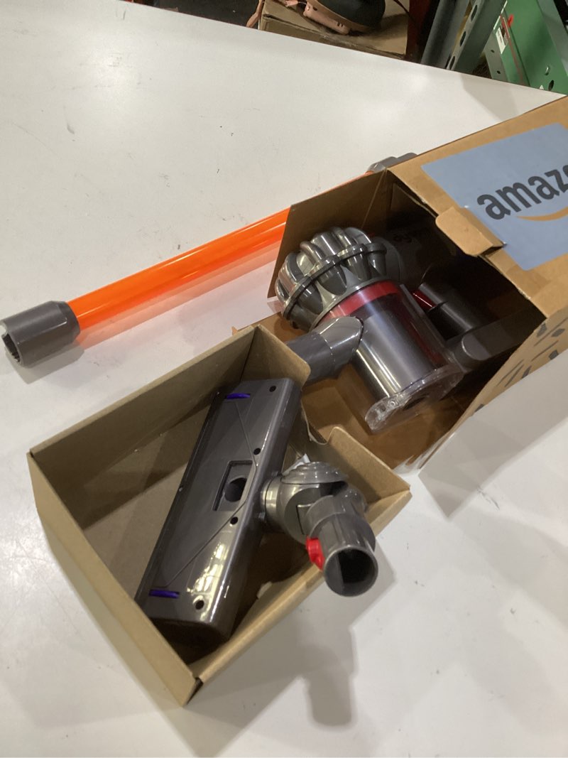 Condition photo showing As Is for casdon dyson cordless vacuum interactive & officially licensed toy dyson vacuum for children aged 3+ realistic role-play fun, purple and orange