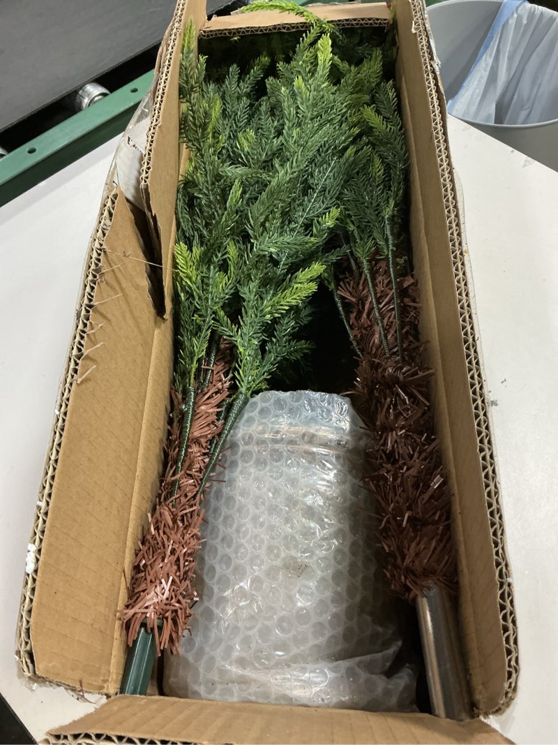 Condition photo showing Good Condition for 4.2 FT Real Touch Norfolk Pine Christmas Tree - Christmas Decorations - Artificial Shrubs Fake Potted Plants Faux Bushes for Christmas Decorations Outdoor Indoor Home Front Porch Decor