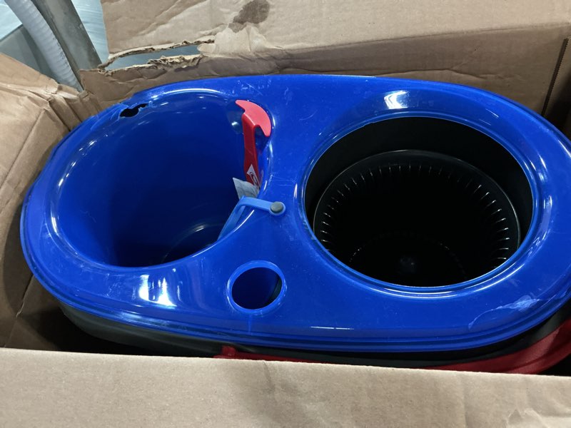 Condition photo showing As Is for o-cedar rinseclean spin mop & bucket system | clean with water | removes 99% of bacteria