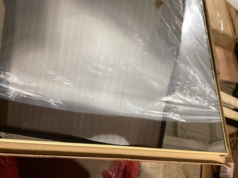 Condition photo showing Good Condition for TinyTimes 71''x30'' Oversized Arched Full Length Mirror Large Full Body Floor Mirror with Stand for Hanging, Big Full Size Long Mirror with Aluminum Frame for Bedroom, Living Room (Gold)