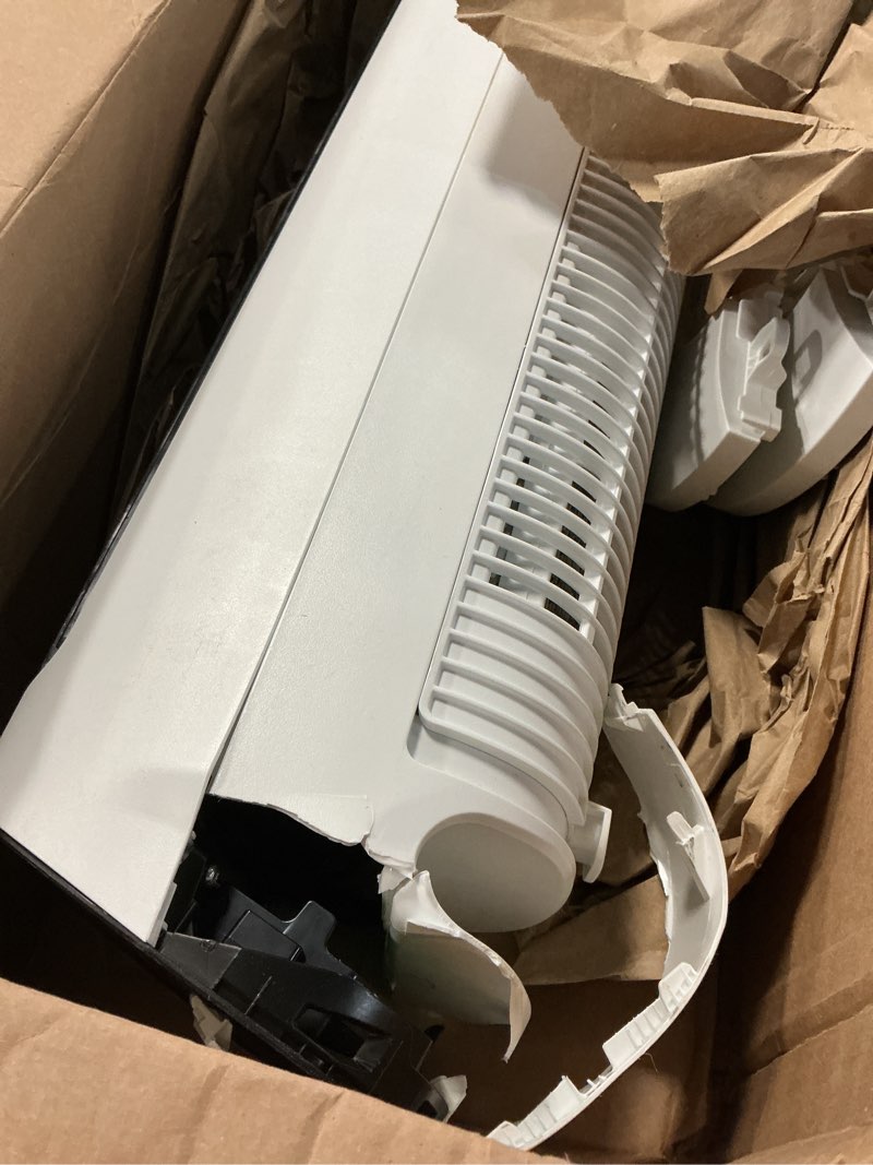 Condition photo showing As Is for DREO Evaporative Air Cooler, 40” Cooling Fans that Blow Cold Air, 80° Oscillating, Removable Water Tank, Ice Packs, Remote Control, 4 Speeds, 7H Timer, Swamp Cooler for Bedroom, White