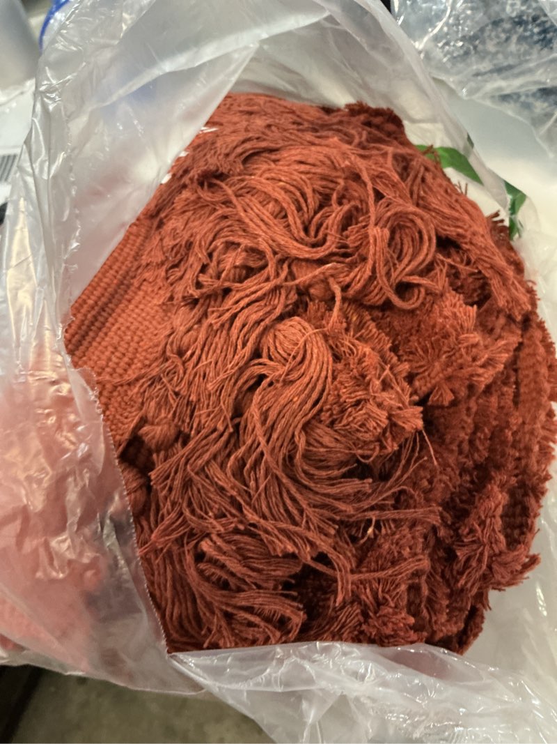 Condition photo showing Good Condition for uphome boho runners for hallways 2' x 6', washable farmhouse entryway runner rug, cotton tufted bedroom runner rugs, bohemian tribal throw aesthetic rug for kitchen doorway living room, terracotta terracotta 2' x 6' (runner)