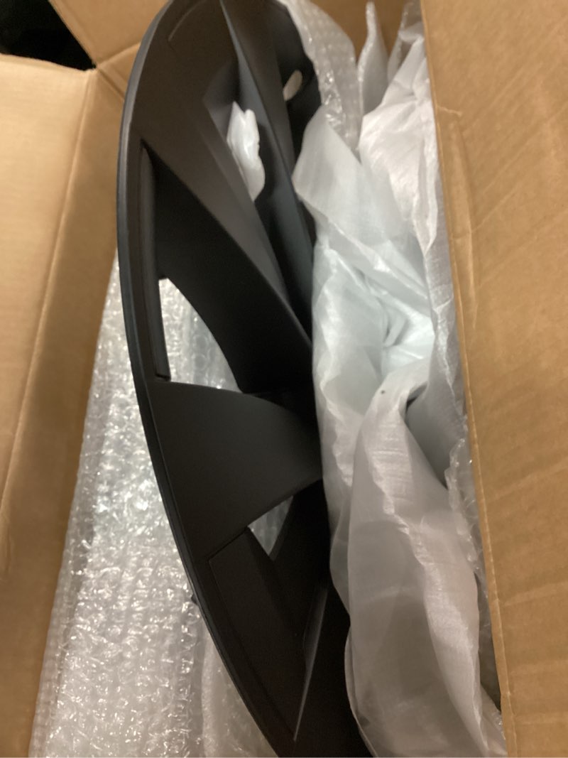 Condition photo showing Good Condition for Wheel Covers for Model Y Juniper 19’’ Crossflow Wheel with Center Caps, 19 inch Wheel Covers Hubcap for Tesla Model Y 2025 2026 Juniper Accessories (Matte Black 19 inch 4PCS) 19'' Model Y Juniper