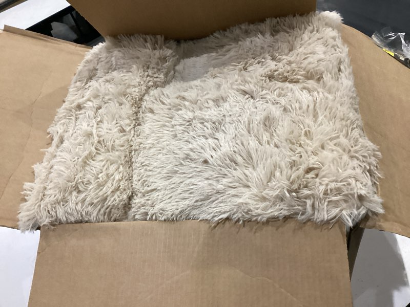 Condition photo showing Good Condition for 8x10 area rugs for living room: fluffy shag soft washable rug large fuzzy plush indoor carpet for bedroom nursery playroom kids girls boys room (camel, 8'x10') camel 8' x 10' (rectangular)