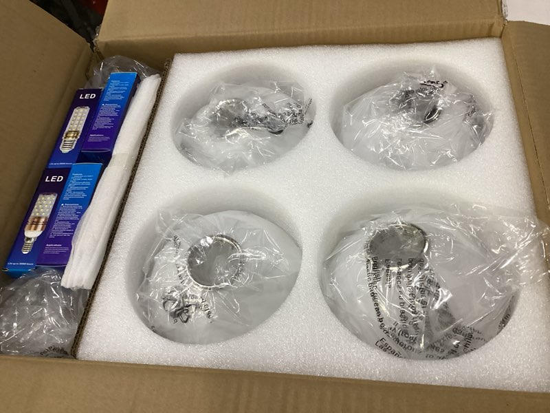 Condition photo showing Good Condition for kco lighting modern globe ceiling light gold semi flush mount sputnik chandelier mid century frosted glass ceiling lamp for living room dining room bedroom (4-light)