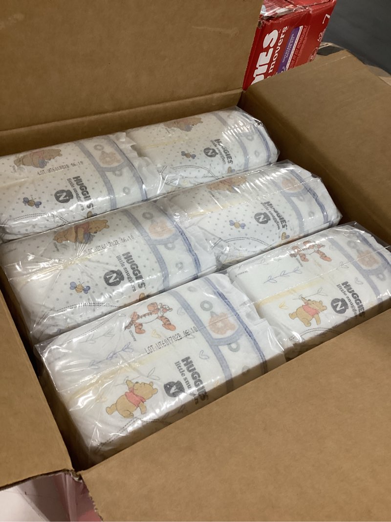Condition photo showing New/Like New for Huggies Size Newborn Diapers, Little Snugglers Baby Diapers, Size Newborn (up to 10 lbs), 144 Count, Packaging May Vary