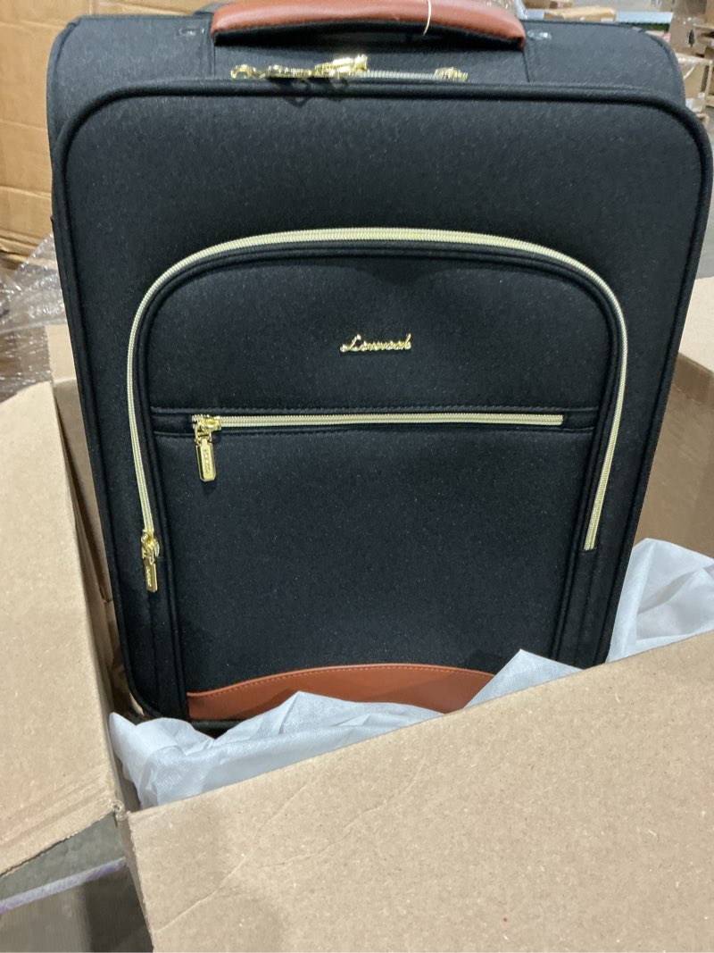 Condition photo showing Good Condition for lovevook carry on luggage 22x14x9 airline approved, 20 inch softside suitcases with wheels, lightweight spinner carry on suitcase with tsa lock, water-resistant large capacity luggage for travel 20 inch_carry on black-chestnut